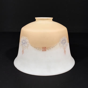 Painted Milk Glass Bell Shade
