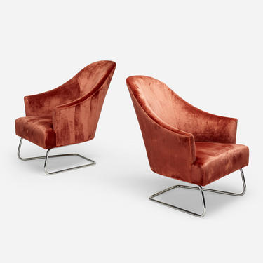 Pair of Cantilevered Lounge Chairs (Donghia)