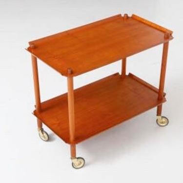 Free Shipping Within Continental US - Vintage Danish Mid Century Modern Bar Cart Tray Table 