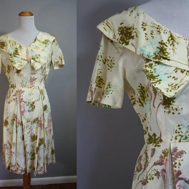 1950's Dress  // Pastel Watercolor Print // Small 