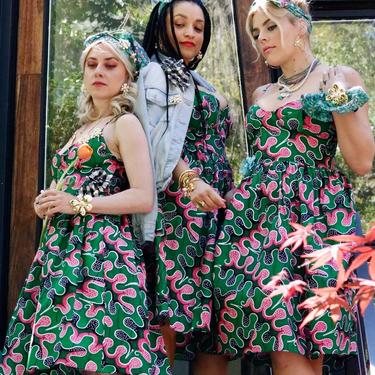 Angeline Midi Dress in Emerald Kamo: Flower Power Collection x Busy Philipps