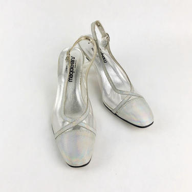 Vintage 1960's Mod Silver California Magdesians, Vintage Mod Shoes, 1970s 70s, Twiggy, California Mod, GoGo Shoes, Size 8.5M by Mo