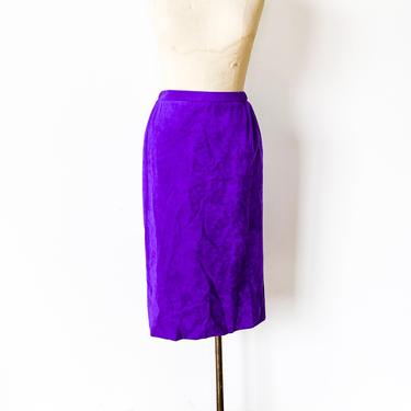 1980s Lilli Ann purple suede skirt skirt, sz. M