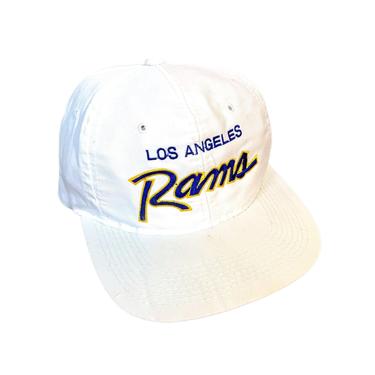 Vintage 90s Los Angeles Rams Snapback Hat Sports Specialties Script Spellout 