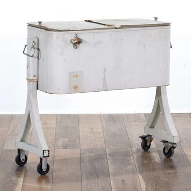 Vintage Industrial Cooler On Stand W Casters