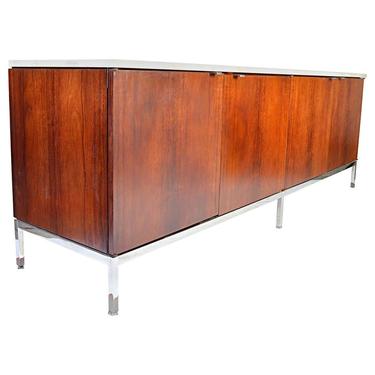 Florence Knoll for Knoll International Marble-Top Rosewood 4-Door Credenza