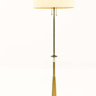 Gerald Thurston for Stiffel Mid Century Brass and Lucite Rocket Floor Lamp - mcm 