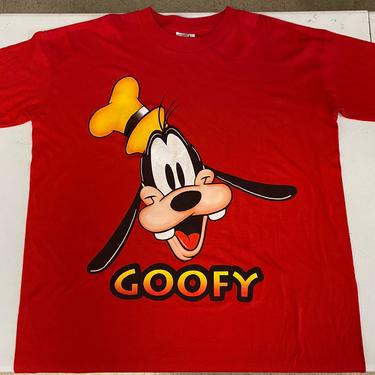Vtg Mickey and Co. Red Goofy One Size Fits All T-shirt