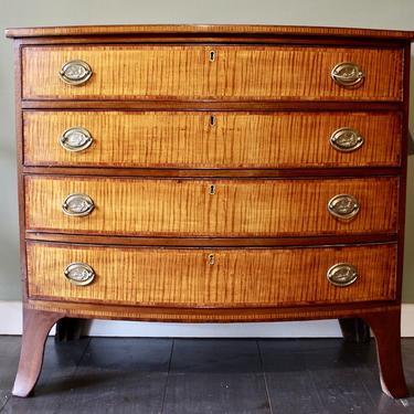 Hepplewhite Four Drawer Swell Front Chest, Circa 1810