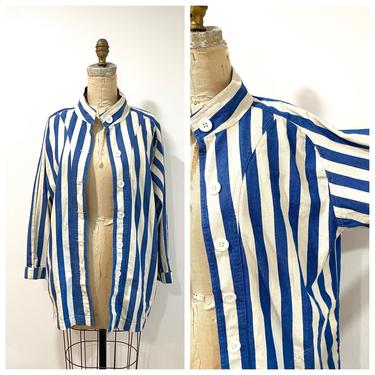 90s striped cotton blazer 