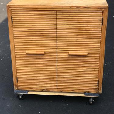 Vintage bamboo storage cabinet 