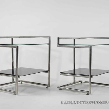Pair of Chrome End Tables