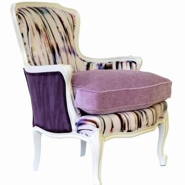 Purple Rain Upholstered French Bergere Chair 