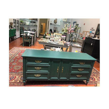 Abbey - Long Peacock Dresser With Gold Hardware 