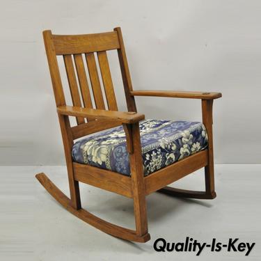 J.M. Young & Sons Antique Mission Oak Arts & Crafts Rocker Rocking Chair