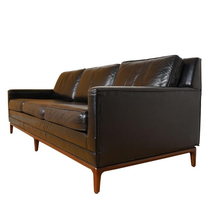 American Modernist  Dunbar Leather Sofa