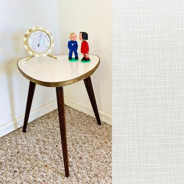Formica End Table, Plant Stand, Mid Century Accent Table, Mid Century Stool, Vintage Display Table, Side End Table, Formica Table, Atomic 