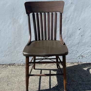 Antique Wood Spindle Chair Vintage Country French Seating Primitive Farmhouse Rustic Shabby Chic Children's Kid Furniture Student Desk 