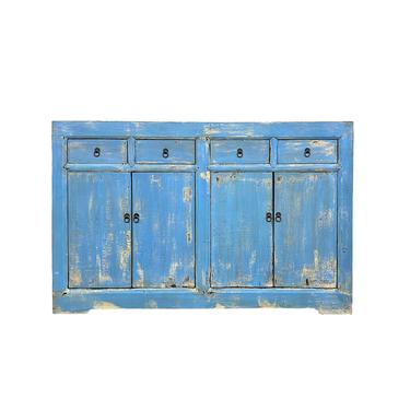 Distressed Pastel Blue Credenza Sideboard Buffet Table Cabinet cs6171E 