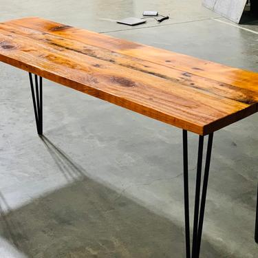 Industrial Table. Reclaimed wood desk. Dinner Table. Dining Table. Rustic Table. Thanksgiving. Hairpin Legs. Industrial Desk. Old Table. 