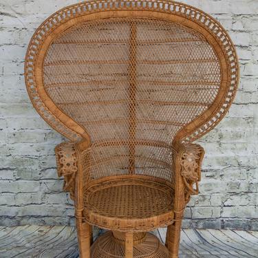 SHIPPING NOT FREE!!! Vintage Emmanuelle Wicker Peacock Chair 