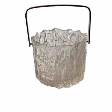 Vintage Iittala Bark Texture Glass Ice Bucket 