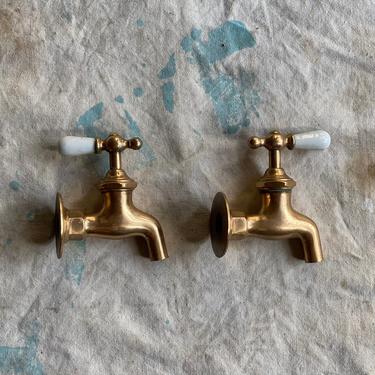 1920s Monarch Brass Hot & City Cold Sink Faucets 