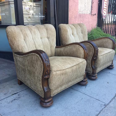 Slothing Around | Pair of Art Deco Era Club Chairs