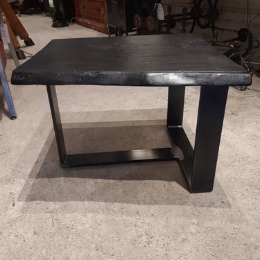 Handcrafted charred ash side table 