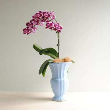 Vintage Blue Ceramic Vase, Large Mid Century Flower Vase 