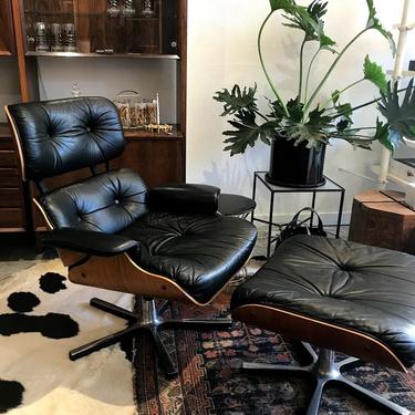 1970s Canadian Made Eames Style Lounge Chair and Ottoman, by Northfield