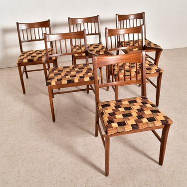 Mid Century Walnut Refinished Dining Chairs 
