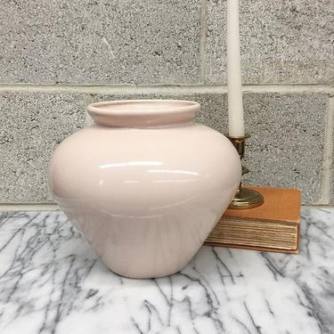 Vintage Vase Retro 1980s Pale Pink Color + Pottery + Ceramic + Matte Finish + Flower and Plant Display + Accent + Home Decor 