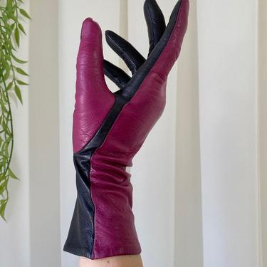 80s Bill Blass Colorblock Leather Gloves