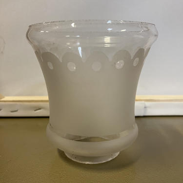 petit glass colonial style frosted lamp shade with dotted design. 