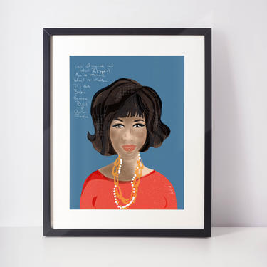 Aretha Franklin Portrait Wall Art for Office or Home Decor Music lover Gift 