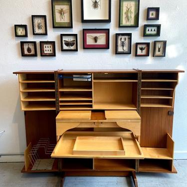 Mid-century Modern “Magic Box” Folding Teak Desk