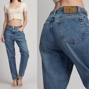 Vintage Calvin Klein High Waisted Jeans - Medium to Large, 31&amp;quot; | 90s CK Medium Wash Denim Boyfriend Jeans 
