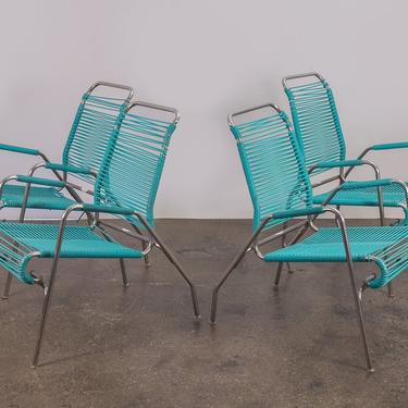 Ames Aire Set of Four Teal Patio Chairs 