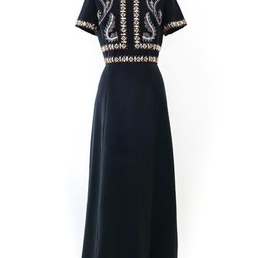 Embellished Satin Maxi Dress