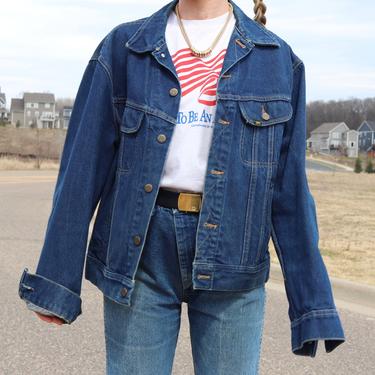 Vintage LEE Jean Jacket / 80's Classic Denim Jacket M/L 
