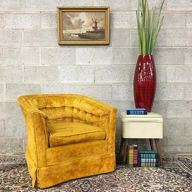 Vintage Bassett Lounge Chair Retro Tufted Yellow Chenille Arm Chair 70's Living Room Furniture Upholstery Division LOCAL PICKUP ONLY 