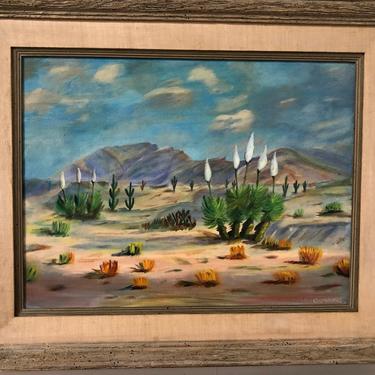 Original 1968 Southern California Desert Oil Painting, signed by artist 