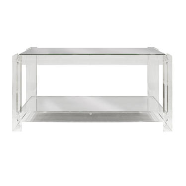 Chic Console Table in Lucite with Mirror Tops 1970s