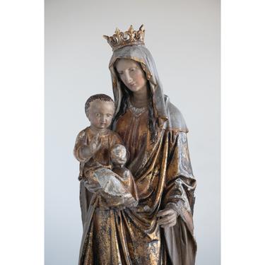 Colossal Golden Virgin & Child Statue