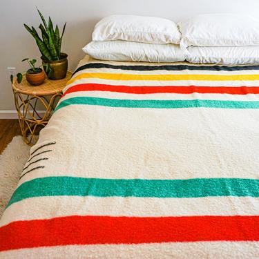 Authentic Vintage 4 Point Hudson Bay Wool Throw Blanket 