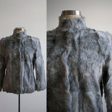 1970s Fur Coat / Cropped Fur Coat / Gray Fur Coat / Vintage Fur Jacket / 1970s Fur Coat 