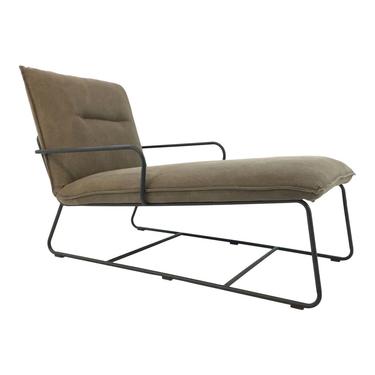 Organic Modern Metal Taupe Chaise Lounger