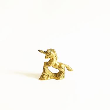 Petite Vintage Brass Unicorn 