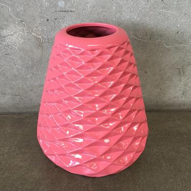 Vitnage Large Modern Rose-Pink Origami Ceramic Statement Vessel